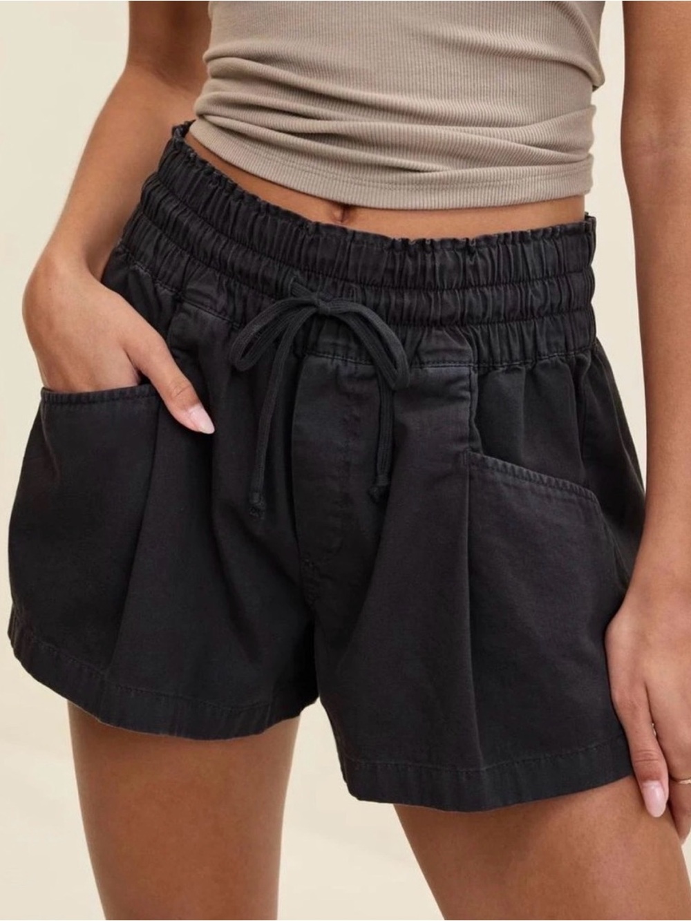 Aerie boho short-smoked gray